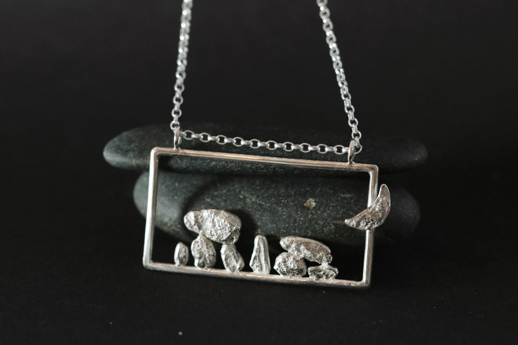 November Moon - Stone Circle Sterling Silver Pendant