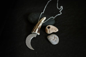 Druid's Sickle - Large Pendant in Fine Silver