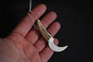 Druid's Sickle - Large Pendant in Fine Silver