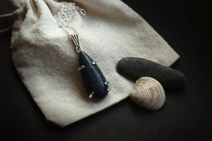 "Sacred Landscape" - Sterling Silver Lapis Lazuli Pendant with Hidden Dolmen