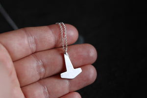 Petite Thor's Hammer - Sterling Silver Necklace